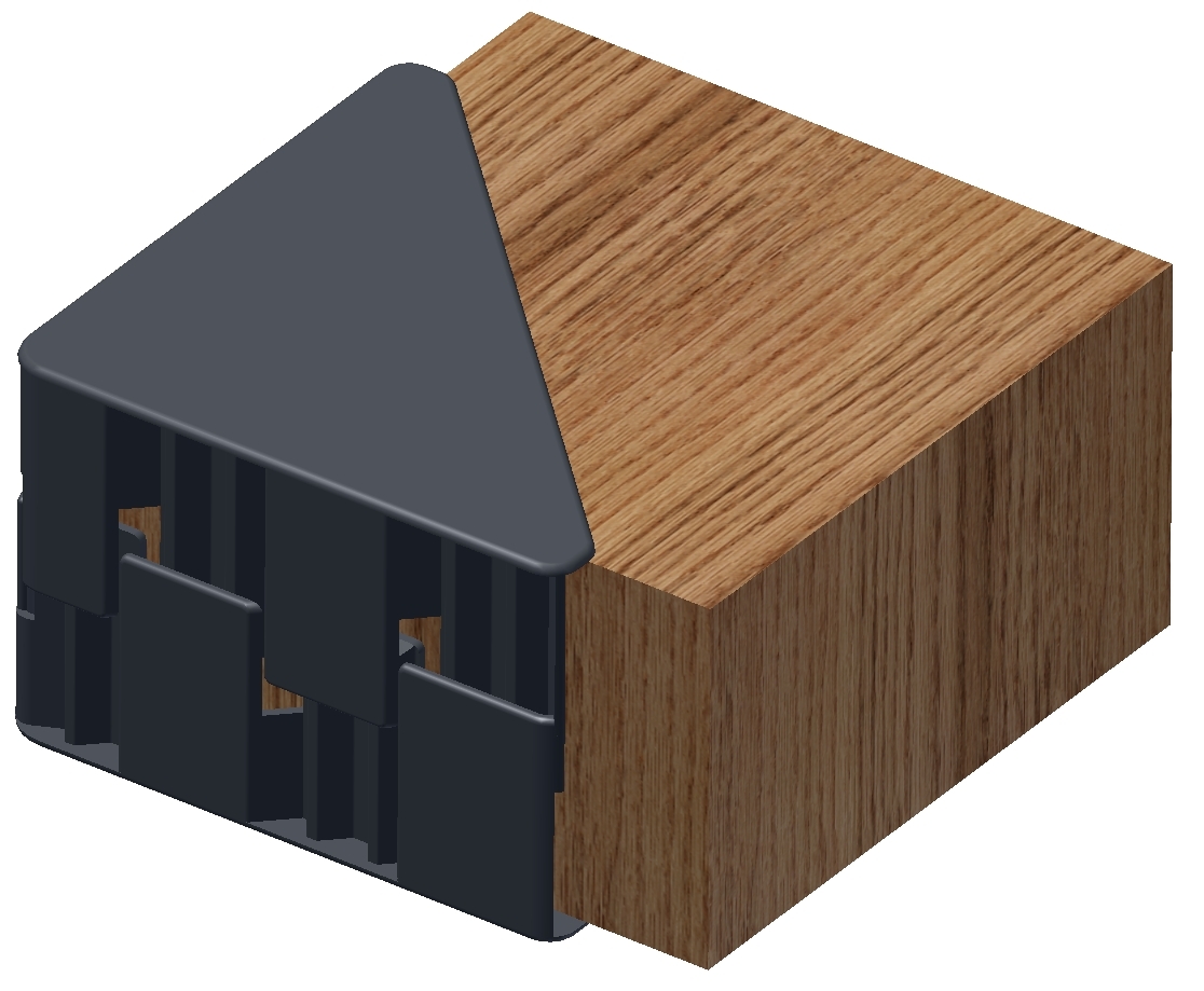 V053-Vario-Ecke (2-teilig) | Zweiteilige Vario-Ecke aus Kunststoff, auf einer Ecke montiert, zum Schutz vor Stößen und Beschädigungen.