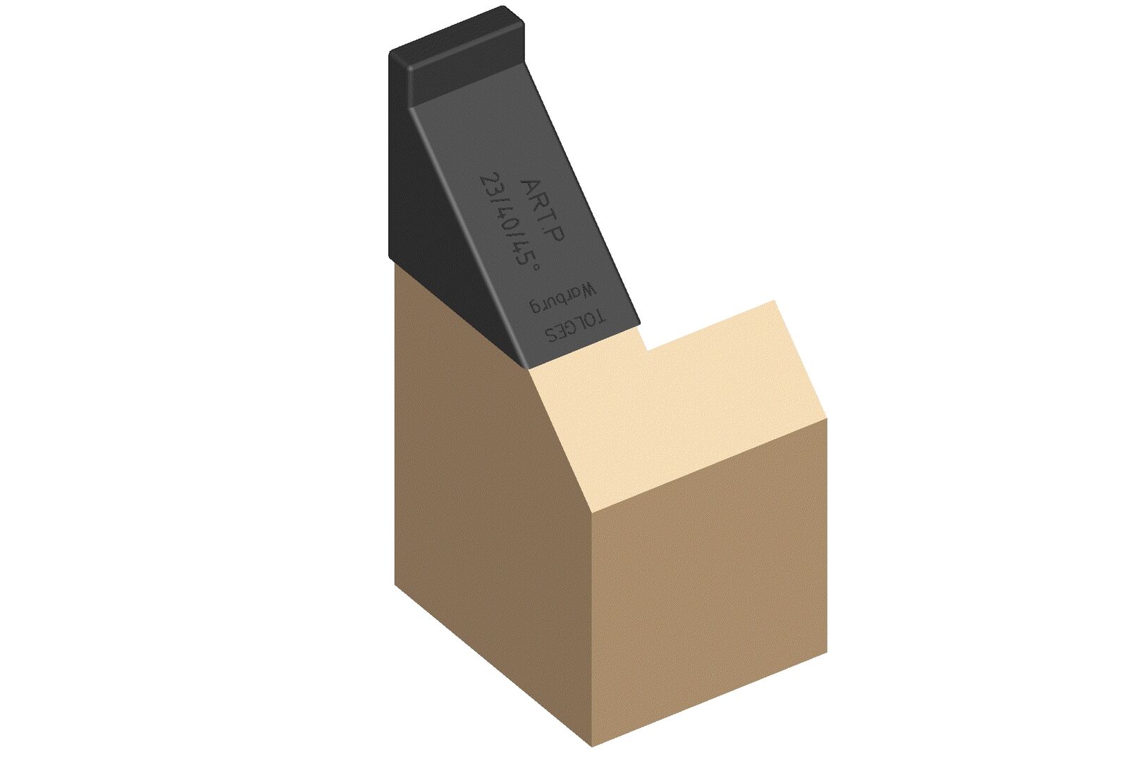 V026-Gehrungspolsterecke | Gehrungspolsterecke aus Kunststoff und Polster, montiert an einer Türkante, zum Schutz vor Stößen und Beschädigungen.