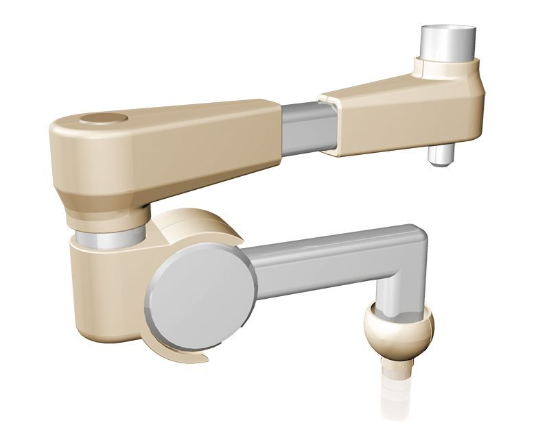 Das Bild zeigt einen Tragarm in Beige auf einem weißen Hintergrund